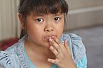 Girl Toothache Stock Photo