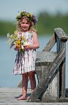 Girl With Flowers In Her Hair Stock Photo