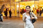 Girl With Mobile Phone Stock Photo