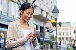 Girl With Mobile Phone Stock Photo