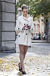 Girl With Smartphone Walking On City Stock Photo