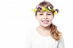 Girl With Wreath On Head Stock Photo