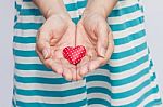 Giving Love,hands Holding Red Heart Symbol,love Concept And Ideas Stock Photo