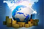 Global Shipping Stock Photo