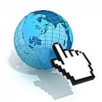 Globe And Hand Cursor Stock Photo