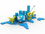 Globe, World And Chart Business Graph Concept Stock Photo