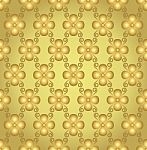 Gold Flower And Spiral Pattern Stock Photo