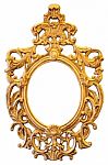 Gold Ornate Oval Frame Stock Photo