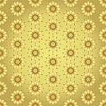 Gold Retro Flower Pattern On Gold Background Stock Photo