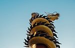 Golden Dragon Is A Symbol Of Wealth. Wat Thamai ,public Location Stock Photo