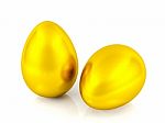 Golden Eggs Isolated Stock Photo