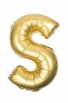 Golden Inflatable Letter Uppercase Stock Photo