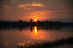 
Golden West Is About To Leave The Horizon. In The Beautiful Lig Stock Photo