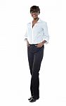 Gorgeous Afrian Businesswoman, Full-length Stock Photo