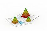 Graph And Layered Cone Stock Photo