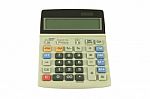 Gray Calculator Stock Photo