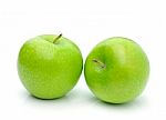 Green Apple Isolated On White Background Stock Photo