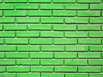 Green Brick Wall Texture Background Stock Photo