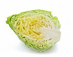 Green Cabbage Isolated On White Stock Photo