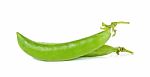 Green Pea Isolated On The White Background Stock Photo