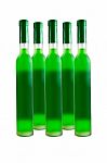 Green Wine Bottles Stock Photo