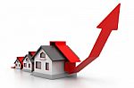 Growing Home Sale Graph Stock Photo