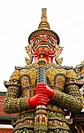 Guardian Statue At Wat Phra Kaew Grand Palace Bangkok,thailand Stock Photo