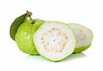 Guava Fruit Isolated On The White Background Stock Photo