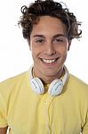 Guy With Headset Stock Photo