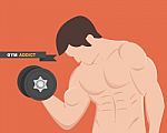 Gym Addict Fitness Muscular Man Stock Photo