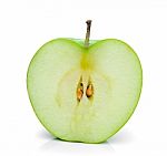 Half Green Apple Isolated On White Background Stock Photo