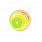 Half Of Citrus On A White Background Stock Photo