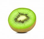 Half Of Kiwi Isolated On White Background Stock Photo