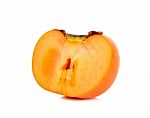 Half Of Persimmon Isolated Stock Photo