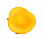 Half Of Ripe Mango Isolated Stock Photo