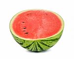 Half Of Watermelon Isolated On The White Background Stock Photo