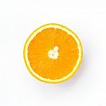 Half Orange Isolated On White Background Stock Photo