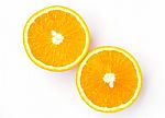 Half Orange Isolated On White Background Stock Photo