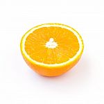 Half Orange Isolated On White Background Stock Photo