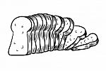 Hand Drawing Sliced Bread- Illustration Stock Photo