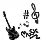 Hand Drawn Music Doodles Stock Photo