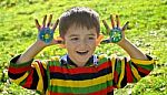 Hands In Paint Stock Photo