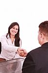 Handshaking Business People Stock Photo