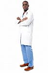 Handsome African Doctor Isolated On White Stock Photo