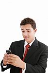 Handsome Business Man With Phone Stock Photo