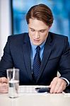 Handsome Businessman At Work Stock Photo