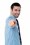 Handsome Businessman Pointing At You Stock Photo