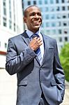 Handsome Businessman Posing At Outdoor Stock Photo