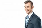 Handsome Businessman Smiling Stock Photo