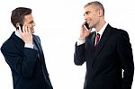 Handsome Businessmen With Cell Phones Stock Photo